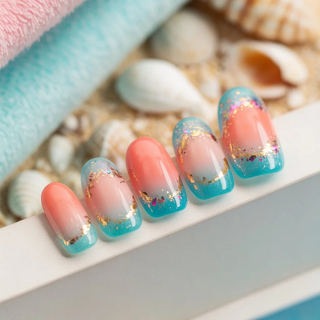 Bright summer nails with colorful designs and trendy patterns perfect for warm weather.