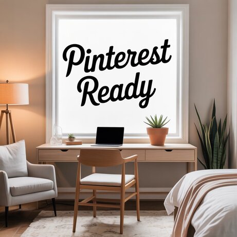 Cozy bedroom office combo with a desk, chair, and laptop neatly arranged in a corner, featuring a bed with colorful pillows and a small bookshelf nearby.