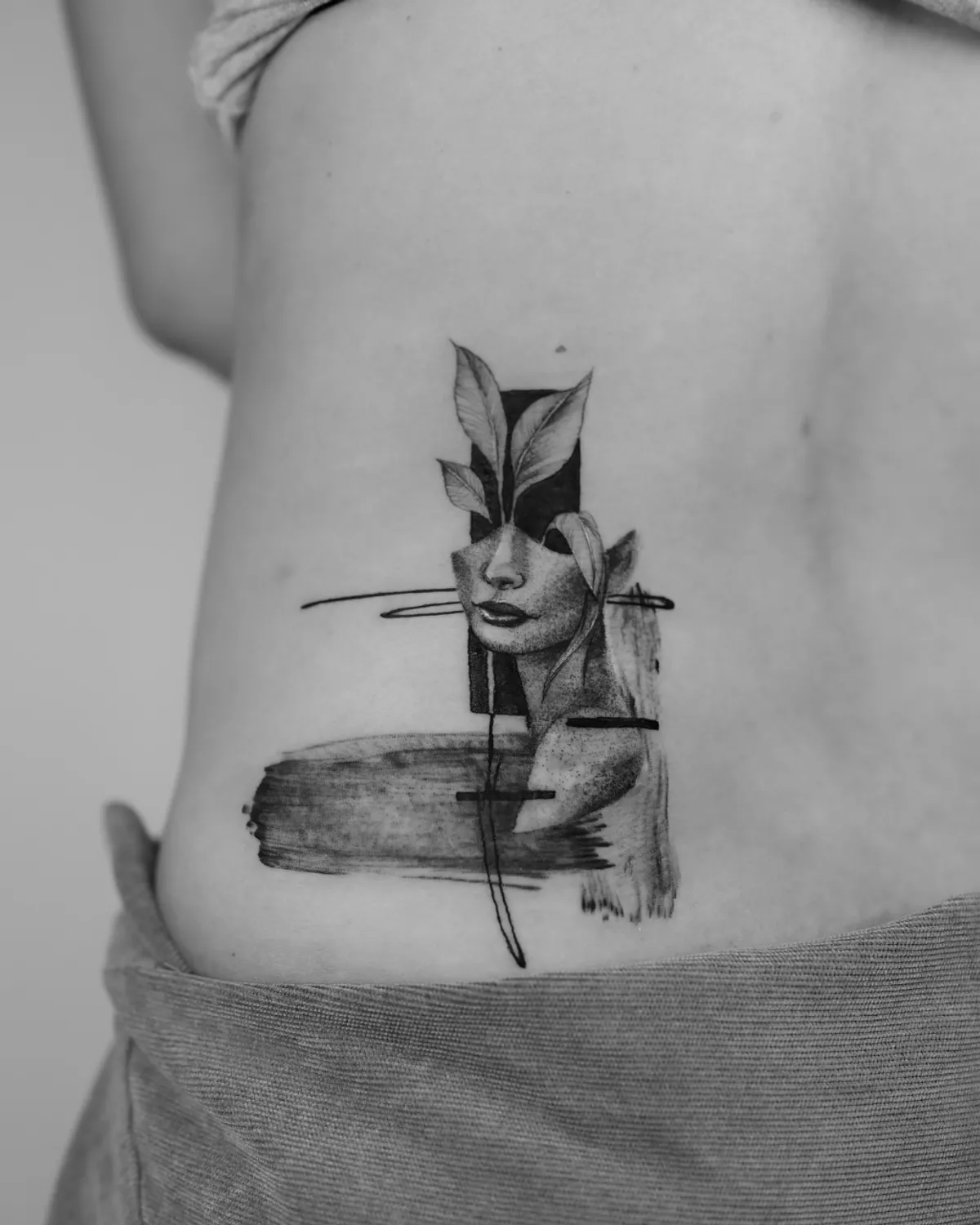 illustrative tattoo of a woman