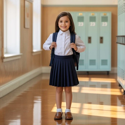 Stylish first day of school outfit featuring a colorful backpack, trendy sneakers, and a casual yet chic ensemble for a confident start.